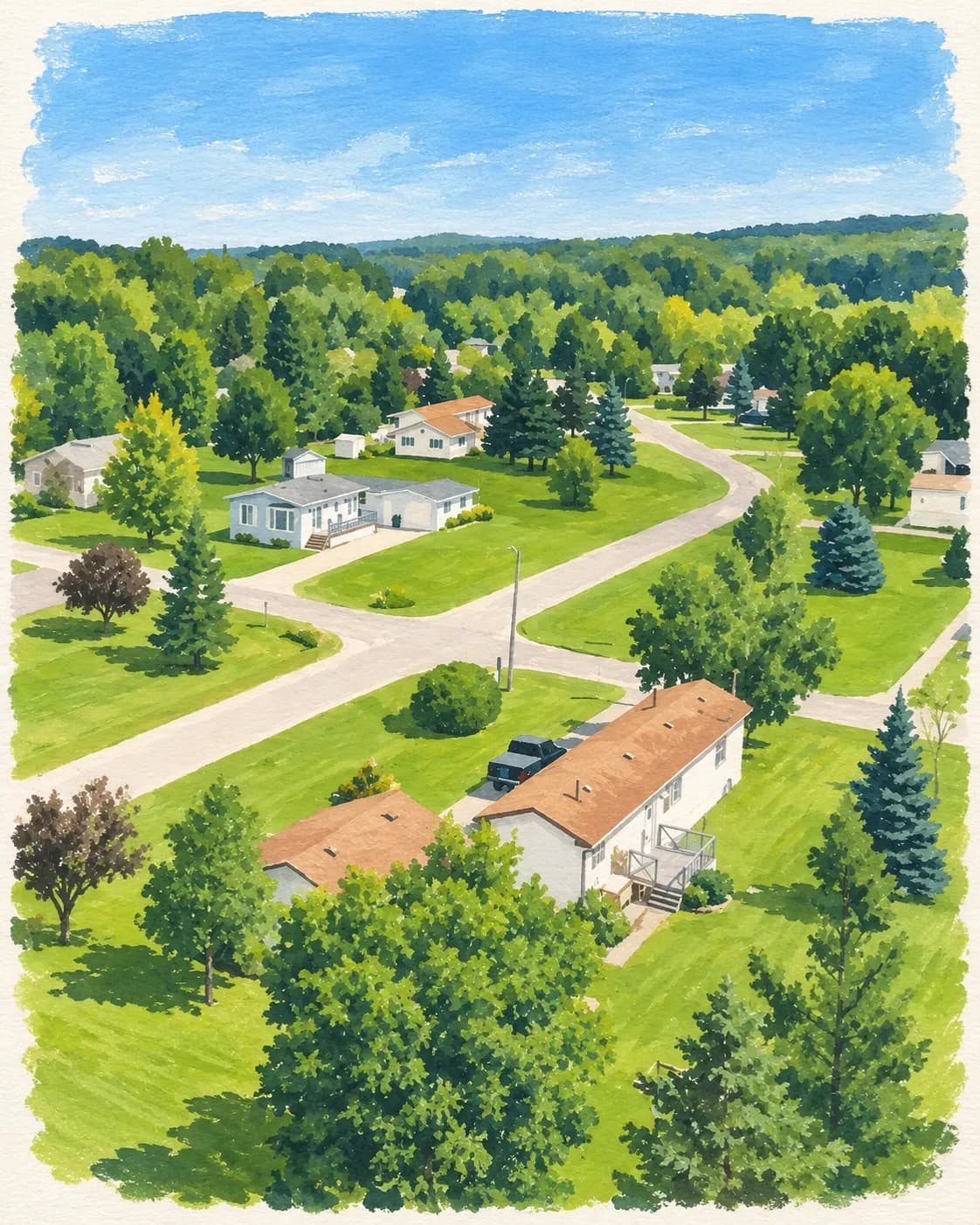 Mobile home and garden in a HomePark.ca land-lease community in Ontario
